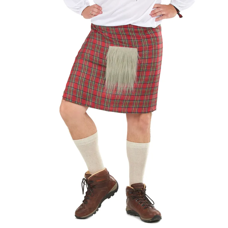 Kilt écossais avec fourrure adulte