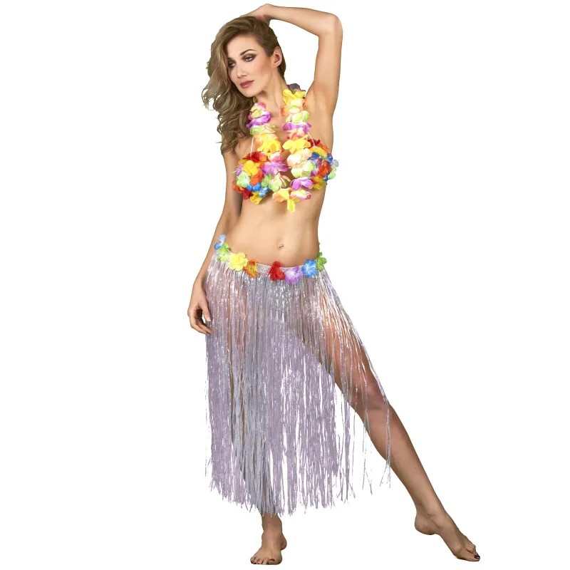 Jupe hawaïenne translucide longue adulte