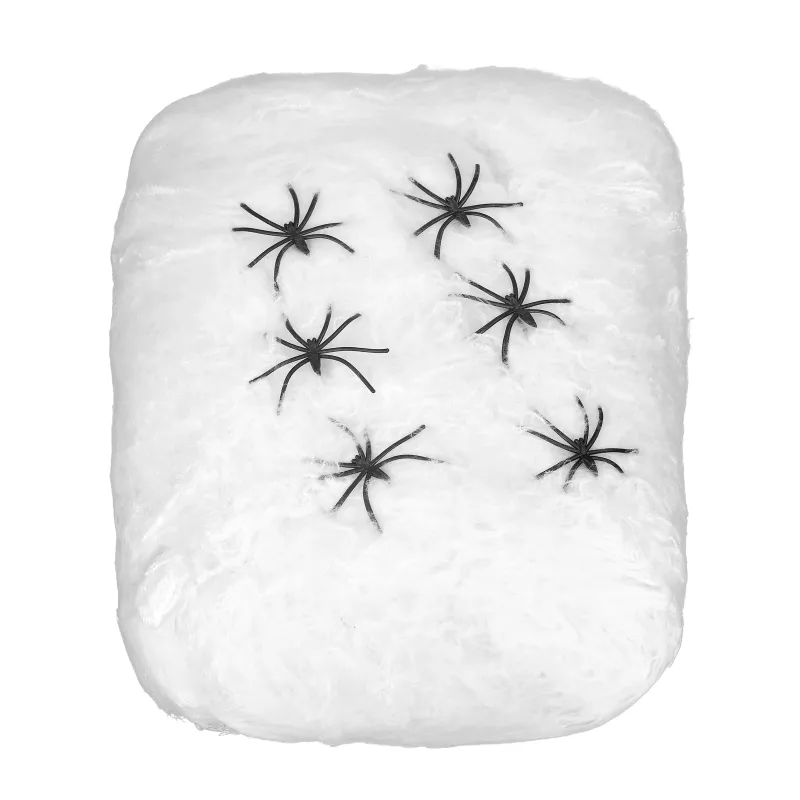 Toile d'araignée blanche avec araignées 100 g Halloween