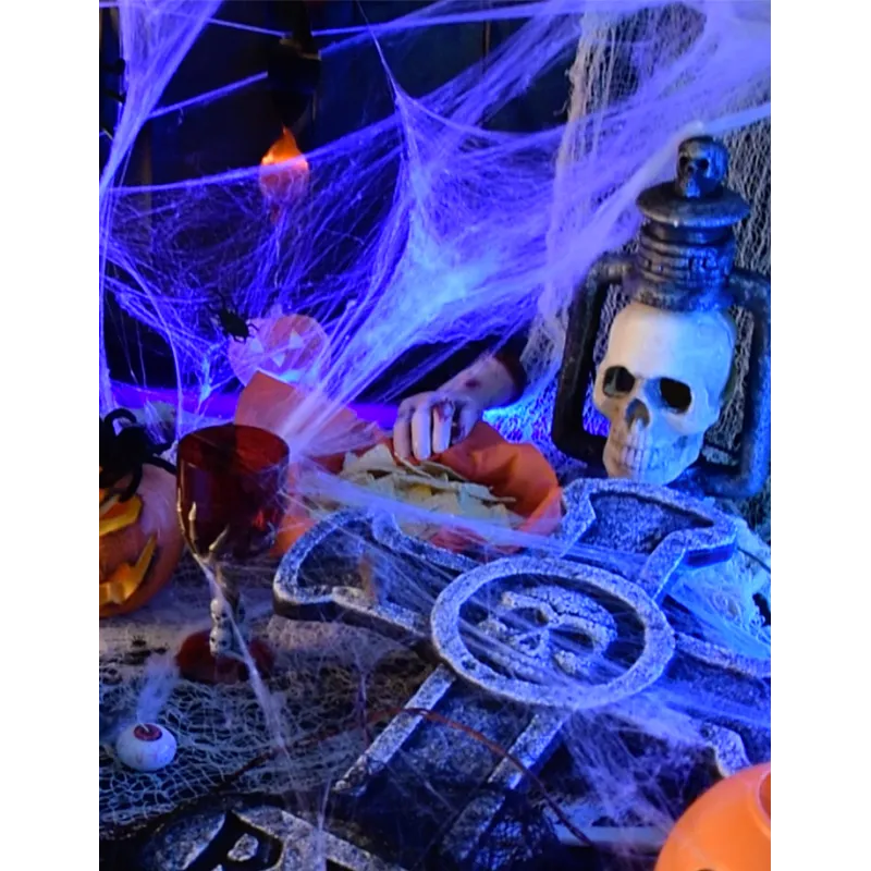 Toile d'araignée blanche avec araignées 100 g Halloween