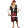 Déguisement pirate corsaire noir et rouge fille