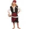 Déguisement pirate corsaire noir et rouge fille