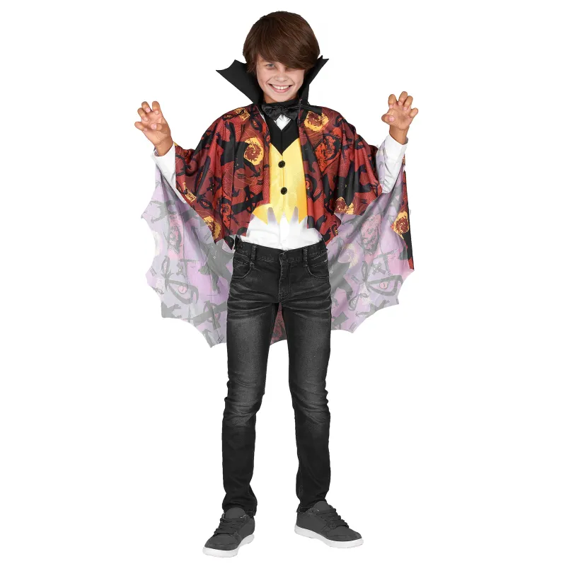 Déguisement vampire garçon jaune et rouge Halloween