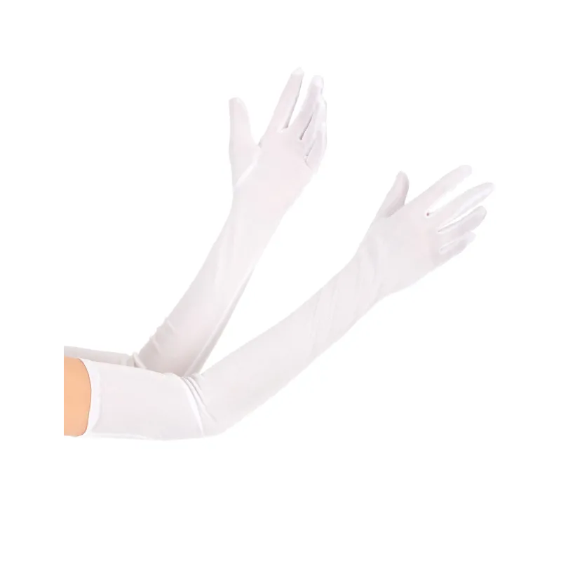 Gants longs blancs adulte 60 cm