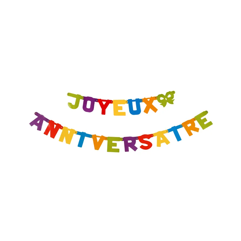 Guirlande Joyeux anniversaire découpée colorée