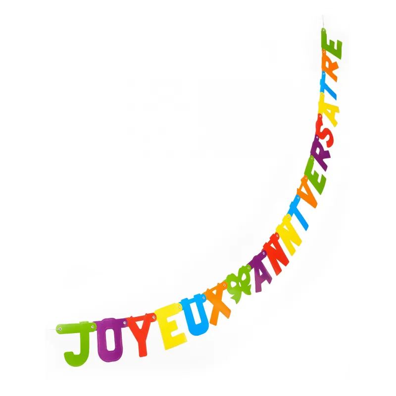 Guirlande Joyeux anniversaire découpée colorée