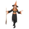 Déguisement sorcière orange et noire fille