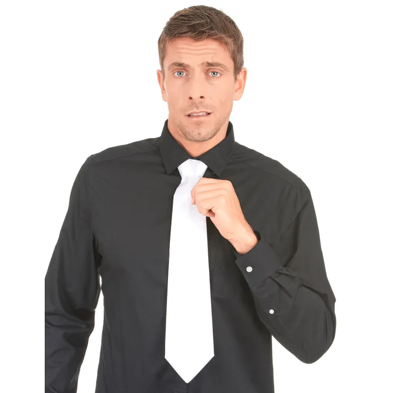 Cravate blanche gangster adulte
