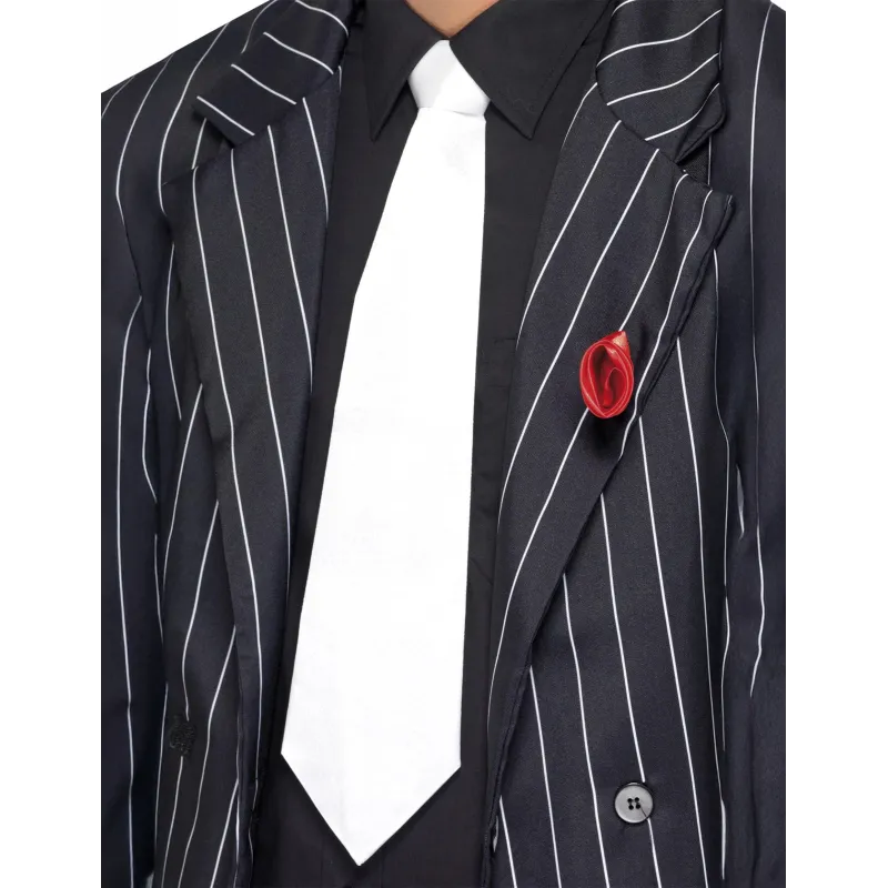Cravate blanche gangster adulte