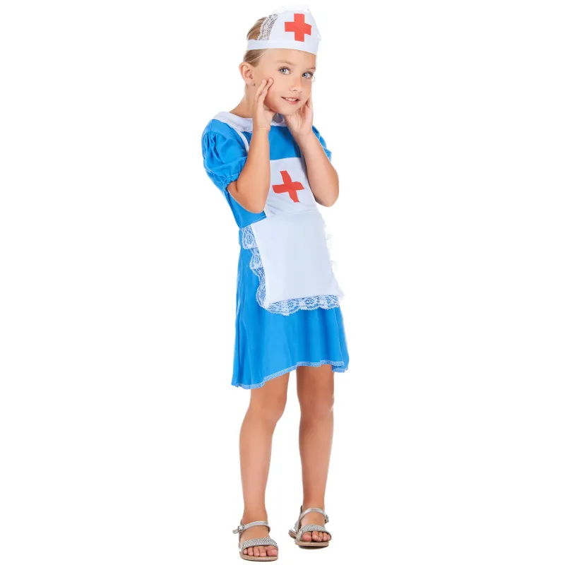 Déguisement infirmière bleu fille