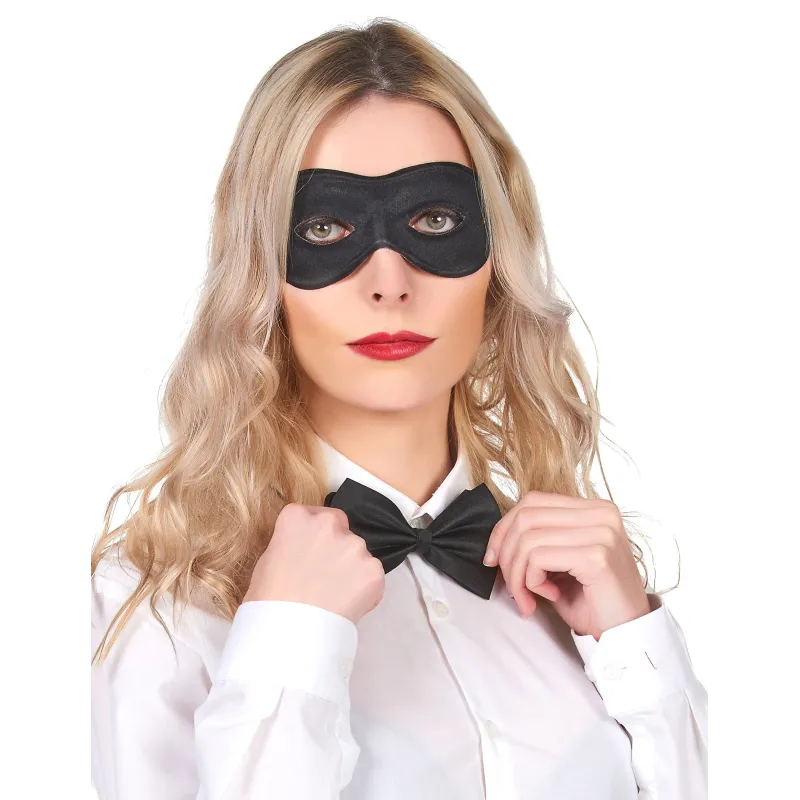 Loup noir adulte en tissu et plastique