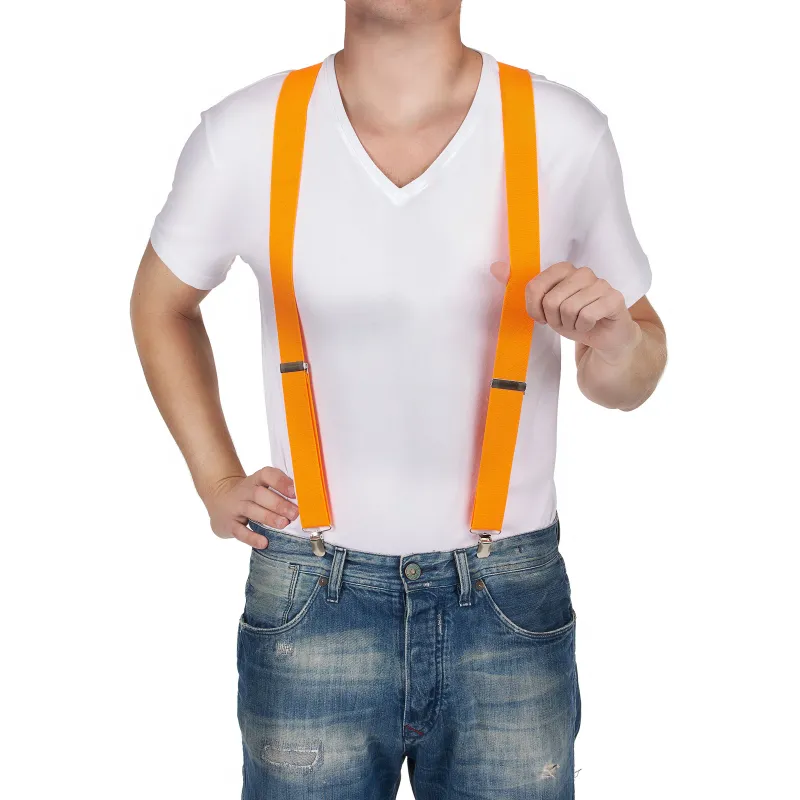 Bretelles orange fluo adulte