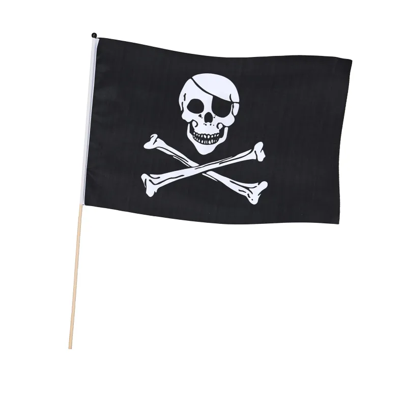 Drapeau de pirate  sur tige 45 x 30 cm