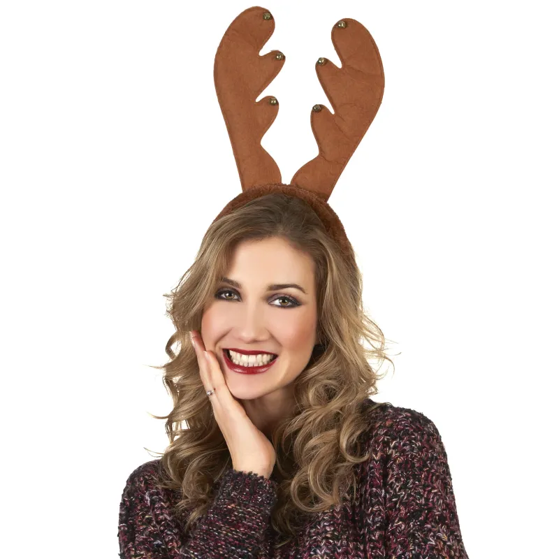 Serre-tête renne à grelots Noël