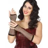 Mitaines longues résille noires femme