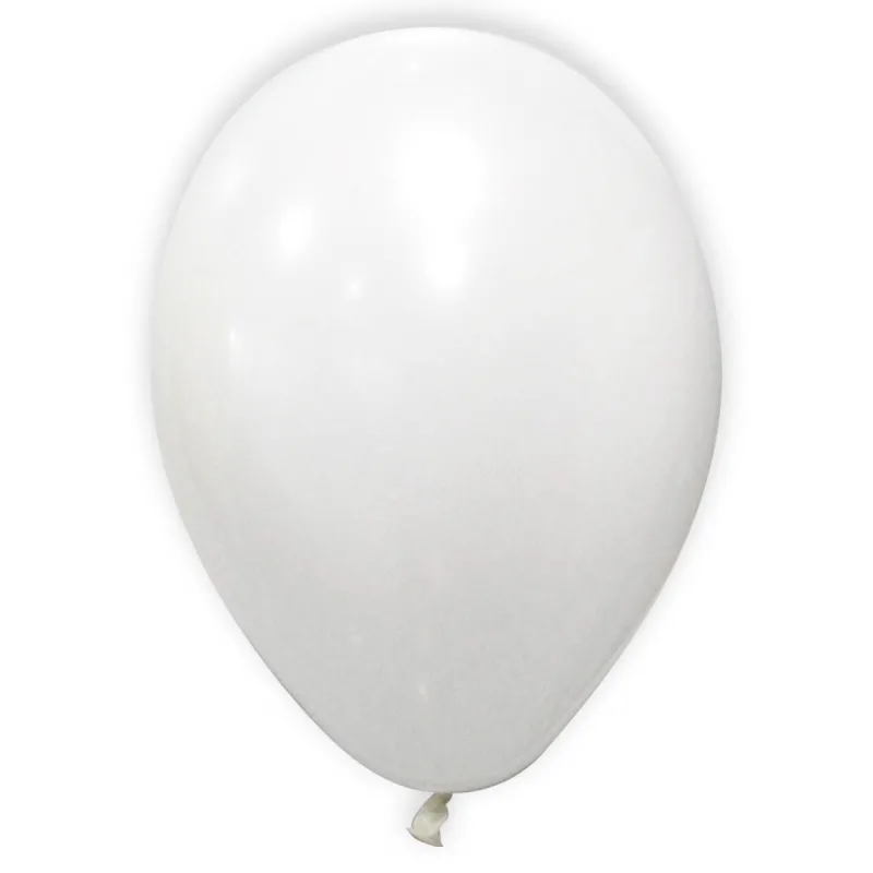 12 Ballons métallisés blancs 28 cm