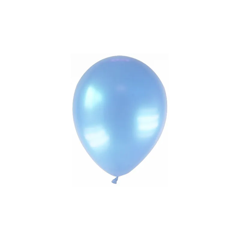 12 Ballons métallisés bleu clair 28 cm