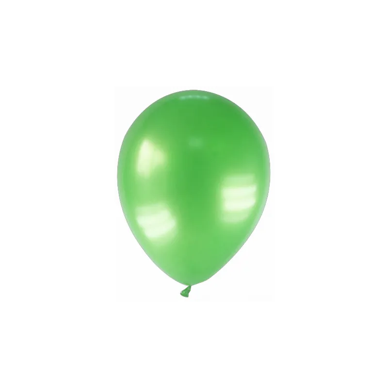 12 Ballons métallisés verts 28 cm