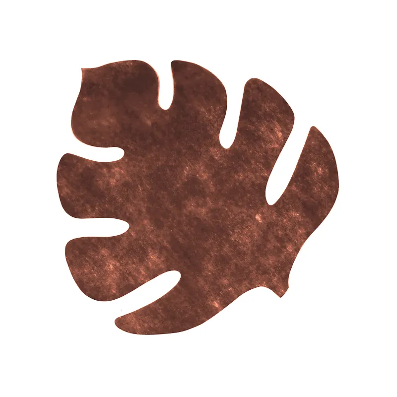 4 Sets de table en forme de feuille marron 35 x 40 cm