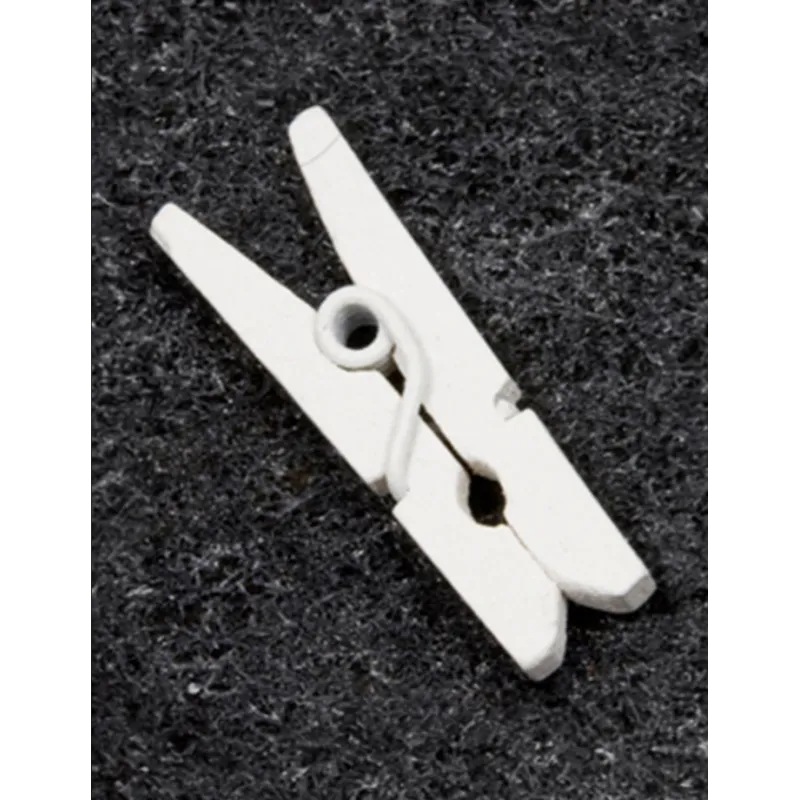 10 Mini pinces à linge en bois blanches 2