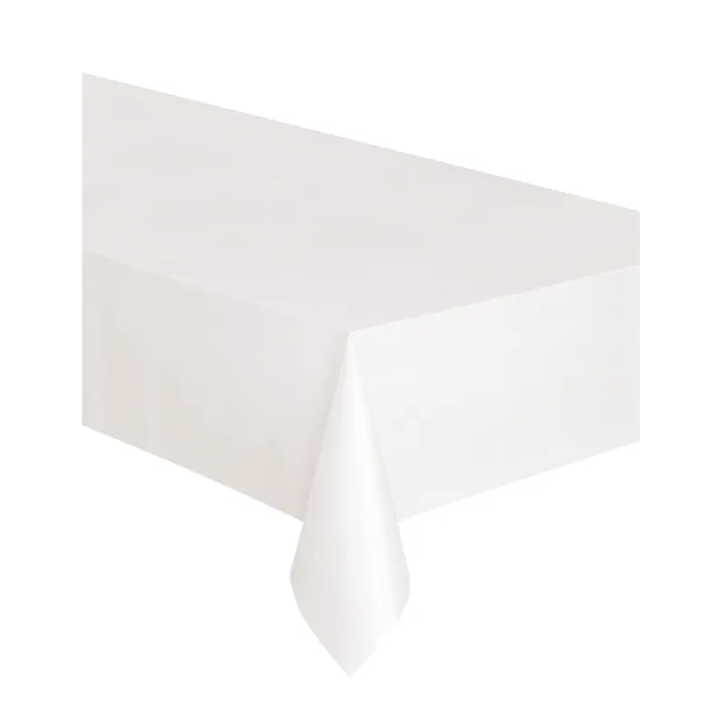 Nappe rectangulaire en plastique blanche 137 x 274 cm
