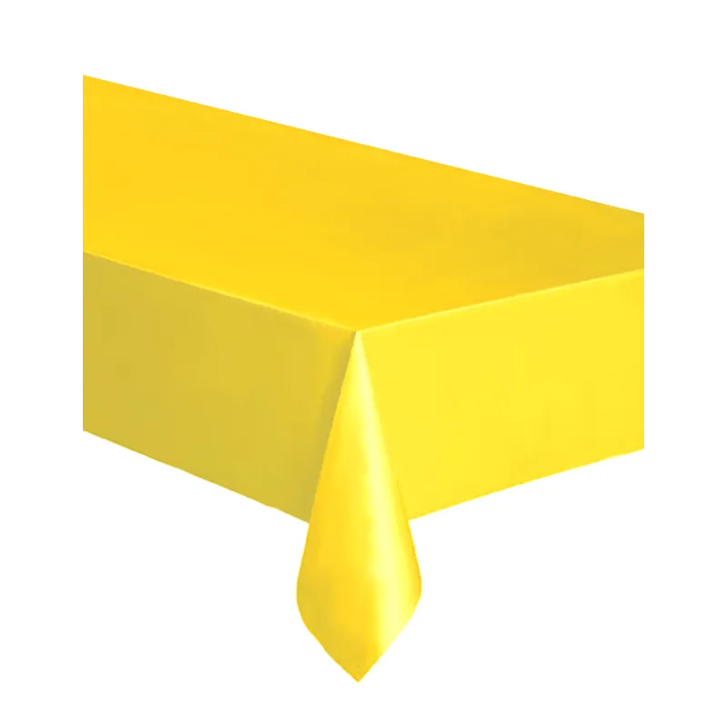 Nappe rectangulaire en plastique jaune 137 x 274 cm