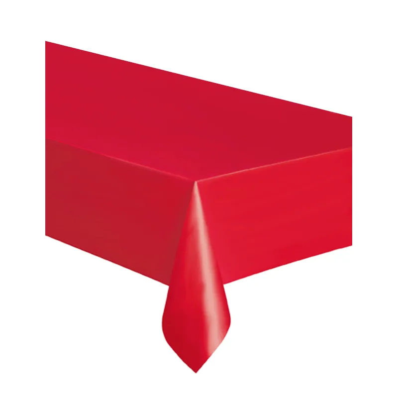 Nappe rectangulaire en plastique rouge 137 x 274 cm