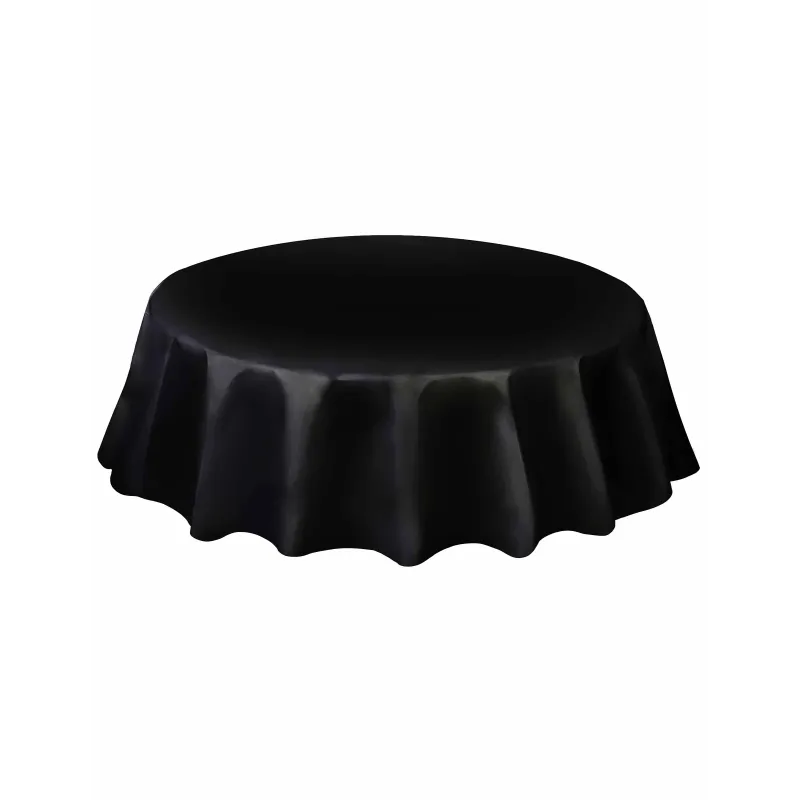 Nappe ronde en plastique noir 213 cm