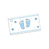 10 Étiquettes en papier pieds bleus 9 x 2