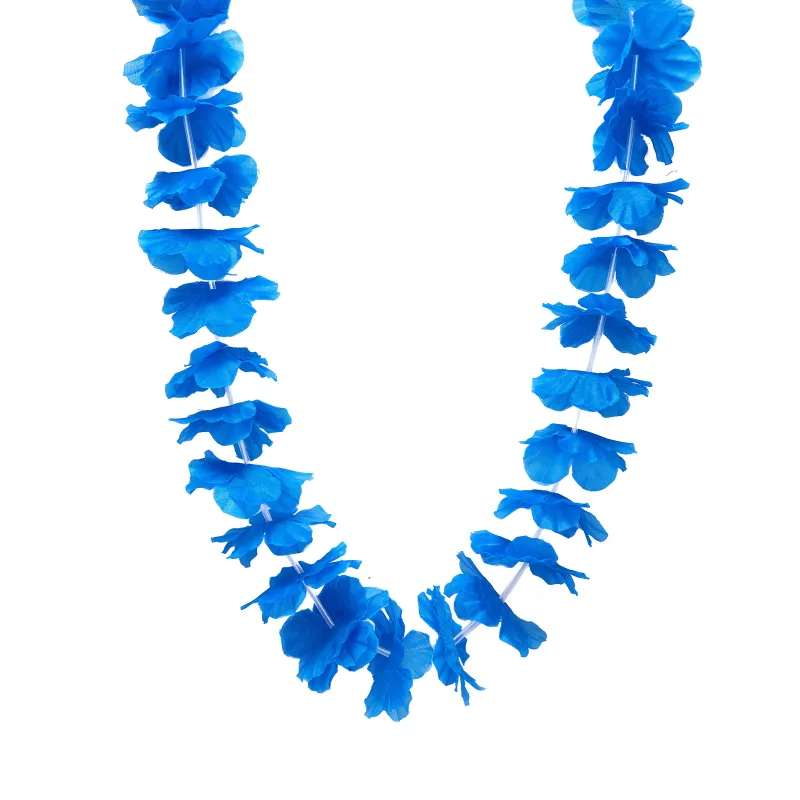 Collier hawaï bleu vif