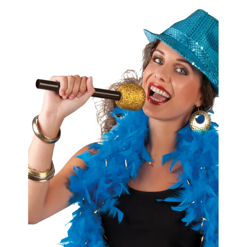 Micro de chanteur doré