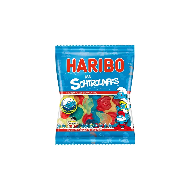 Mini sachet bonbons schtroumpf Haribo - 40g