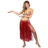 Jupe hawaïenne longue rouge adulte