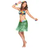 Jupe hawaïenne courte verte adulte