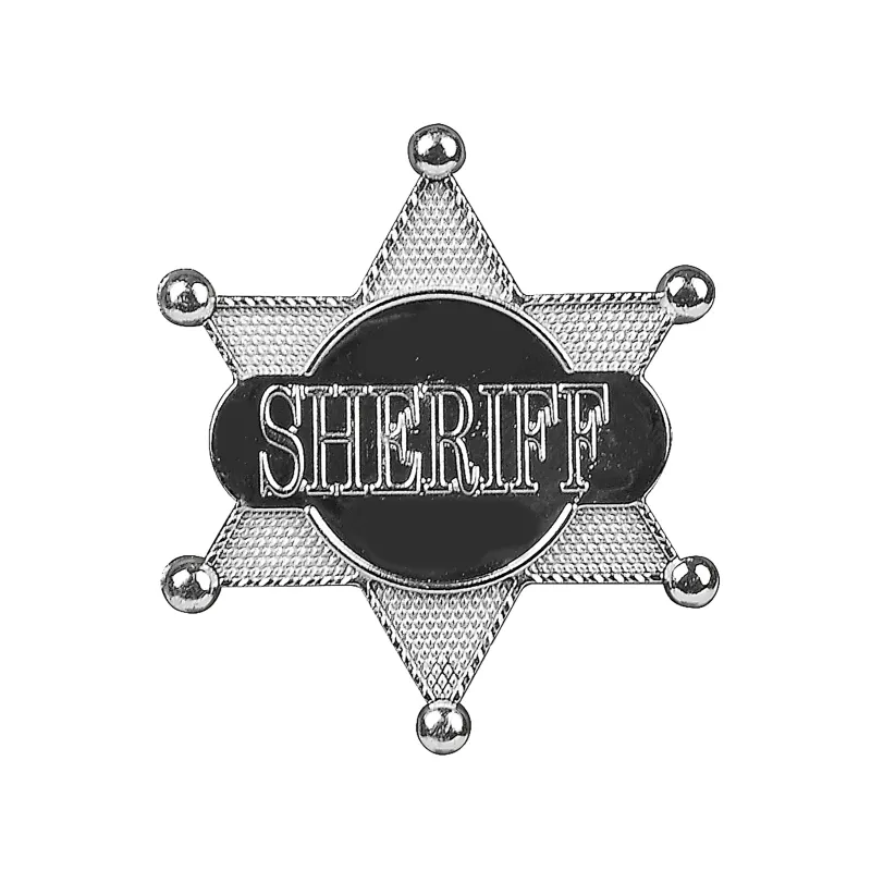Etoile de sheriff argentée 7.5 cm