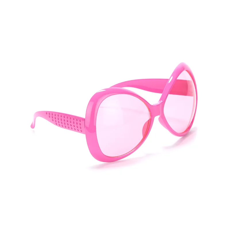 Lunettes roses disco adulte en plastique