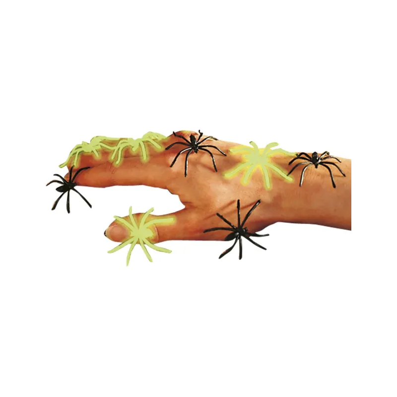 Fausses araignées noires et phosphorescentes Halloween