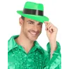 Chapeau gangster vert fluo adulte