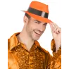 Chapeau gangster orange fluo adulte