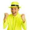 Chapeau gangster jaune fluo adulte