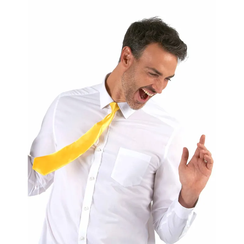 Cravate jaune fluo adulte
