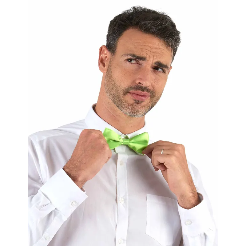 Noeud papillon vert fluo adulte