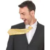 Cravate dorée avec sequins adulte