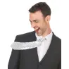 Cravate argentée avec sequins adulte