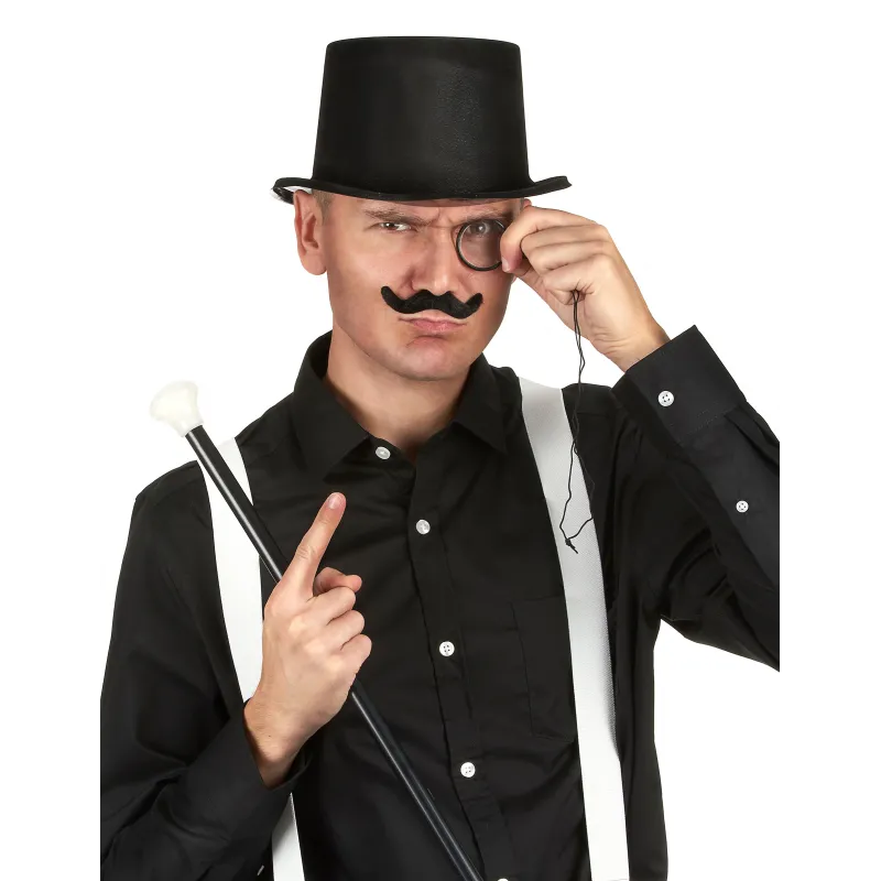 Chapeau haut de forme noir en plastique Adulte