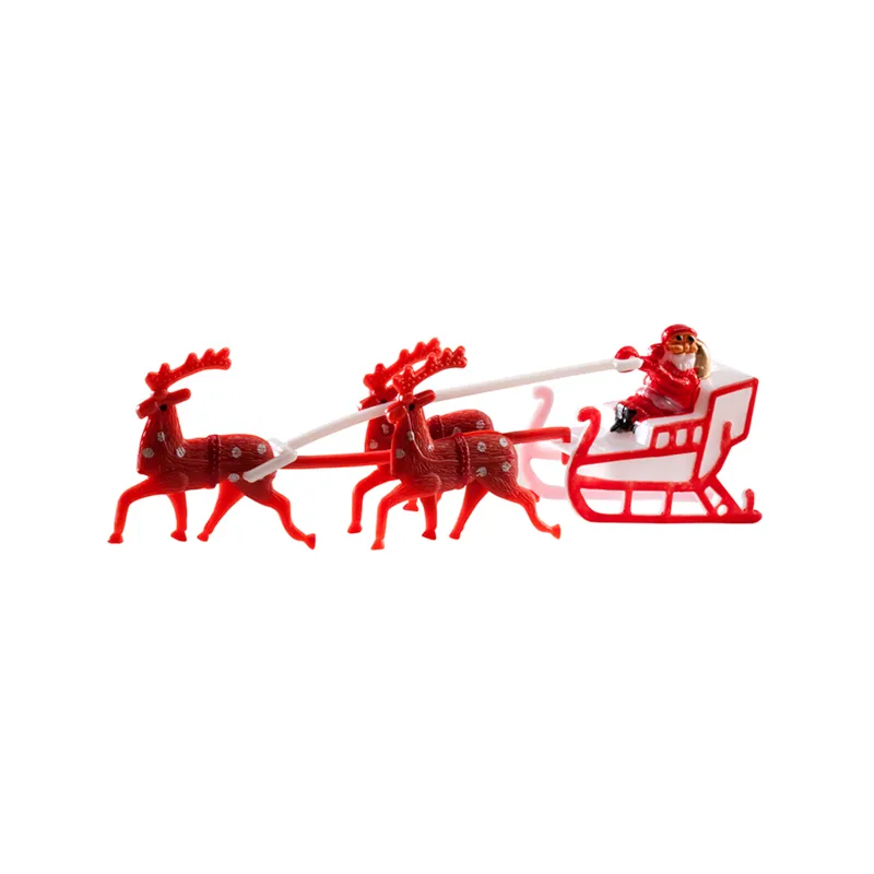 Décoration de gâteau Père Noël avec traîneau 14 cm