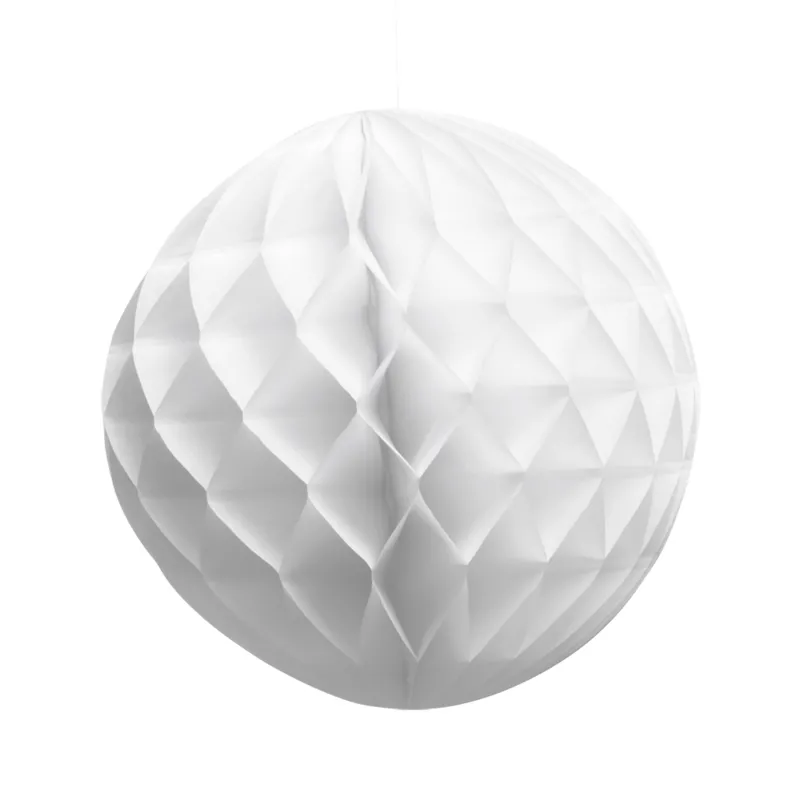 Boule en papier alvéolé blanche 25 cm