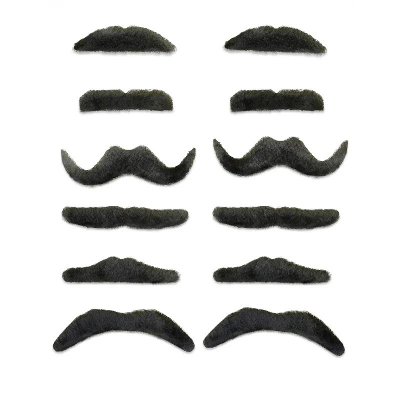 12 Moustaches noires