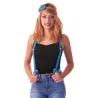 Bretelles bleu fluo adulte