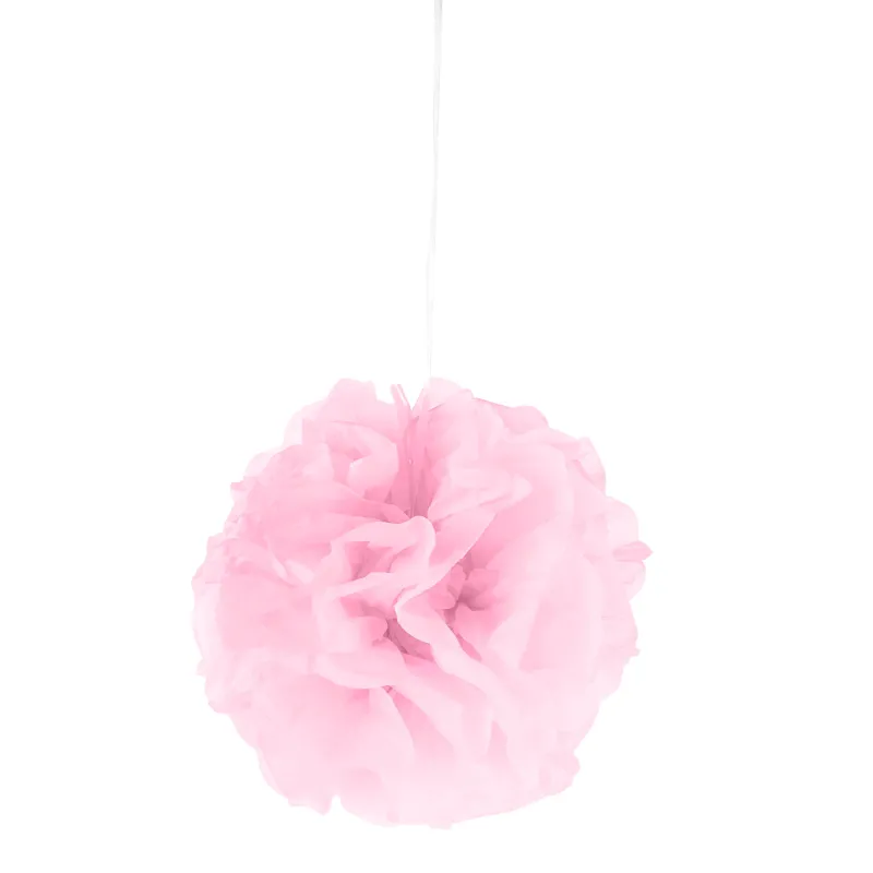 Pompon à suspendre en papier rose 25 cm